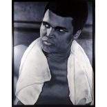 Jody CRADDOCK (b.1975) Mohammad Ali Acrylic on canvas Signed lower right and signed verso Framed