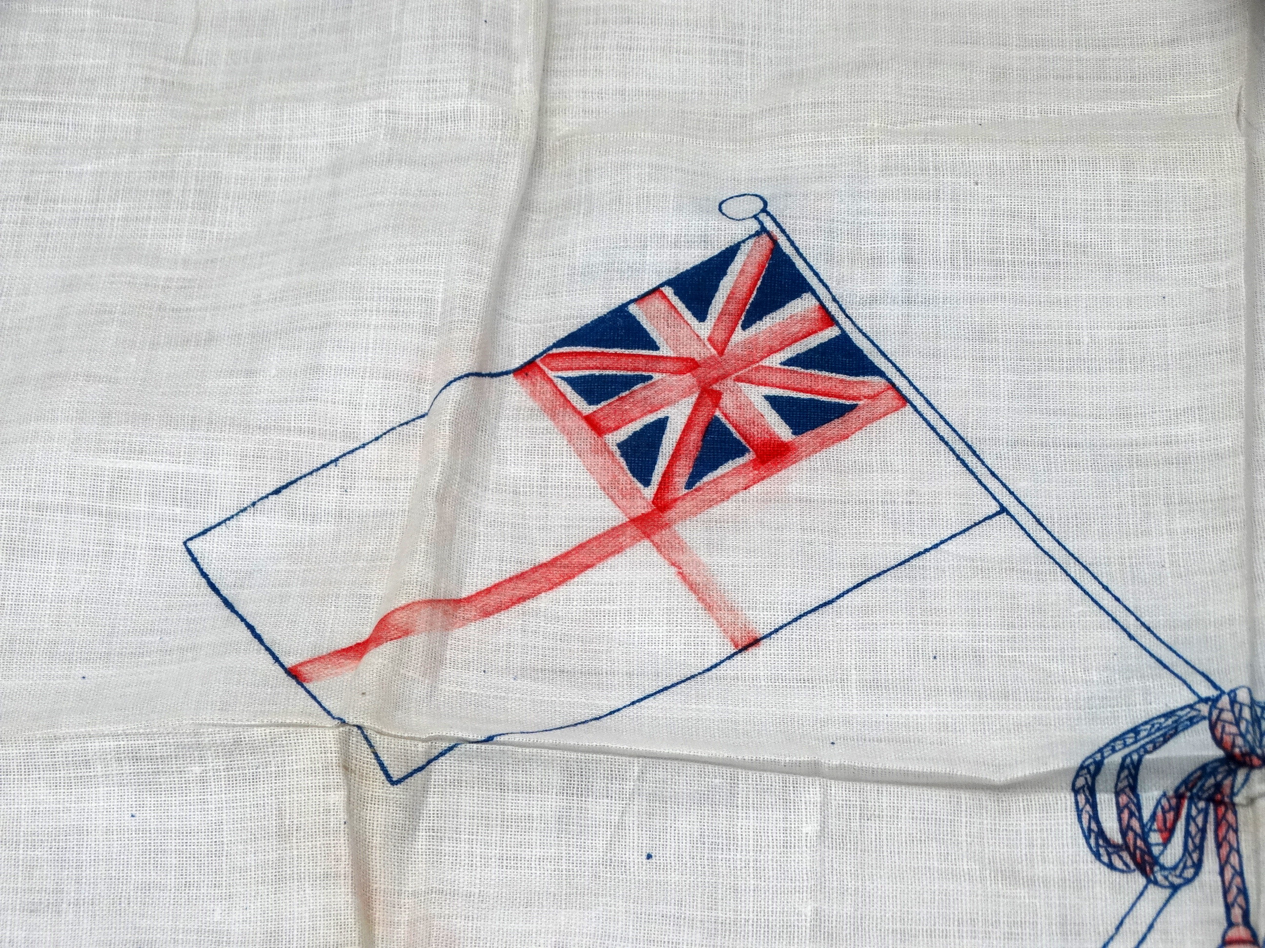 An Anglo-Japanese Alliance (1912-1923) silk handkerchief - decorated with the Royal Navy ensign - Image 4 of 5