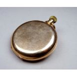 A 9ct yellow gold hunter pocket watch - early 20th century, the white enamel dial set out in Roman