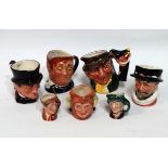 A Royal Doulton miniature character jug - Beefeater, height 6cm, together with Fat Boy, Punch and