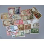 A quantity of foreign banknotes.