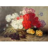 D. CROXTON 19th/20th Century British School Still Life Summer Flowers Oil on canvas Signed and dated