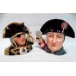 A large Royal Doulton character jug - Vice Admiral Lord Nelson, height 18cm, together with