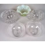 Four various late 19th century cut glass finger bowls - diameter 12cm, together with a vaseline