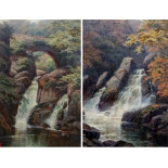 Edgar LONGSTAFFE (1852-1933) Colwith Force, Lake District Oil on paper Signed with initials lower