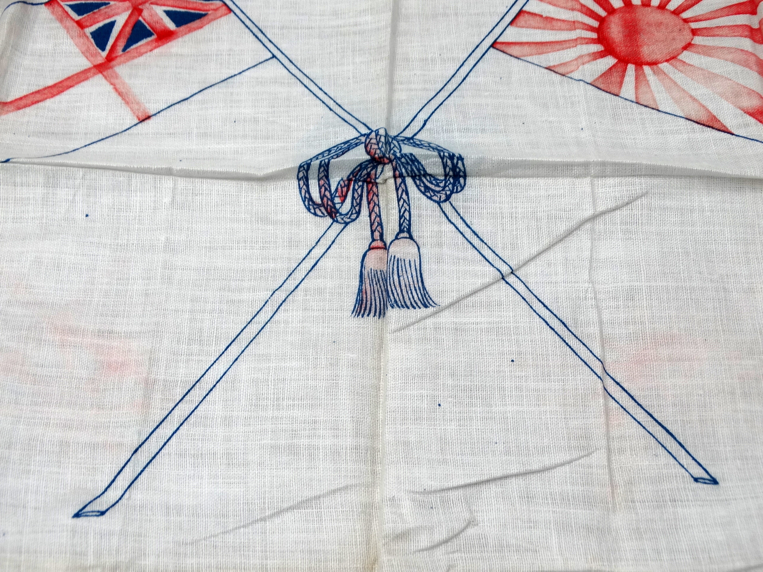 An Anglo-Japanese Alliance (1912-1923) silk handkerchief - decorated with the Royal Navy ensign - Image 3 of 5
