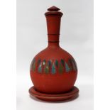 Watcombe Pottery designed by Christopher Dresser - a terracotta water cooler decorated with a