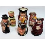 A Royal Doulton small character jug - Winston Churchill, height 14cm, together with Jolly Toby,