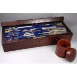 A late 19th century rosewood boxed set of drawing instruments - the comprehensive set by W. Watson &