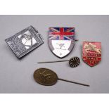 A small collection of sporting badges and stick pins - to include the Rome Olympics 1960 and the