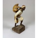 A 19th century spelter cold painted figure of an Arab - height 15cm.