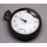 A George III silver pair cased pocket watch - London 1816, case maker Samuel Strahan, the white