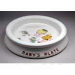 A Mabel Lucie Attwell for Shelly 'Baby's Plate' - decorated with a little girl, fairies and a verse,