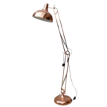 A contemporary coppered floor standing Anglepoise style lamp - height 192cm.