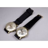 An Ingersoll gentlemans manual wind wristwatch - gilt metal case, the silvered dial with batons