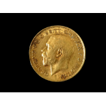 A George V half sovereign 1911.