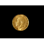 A George V half sovereign 1913.