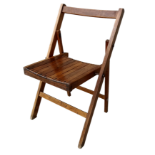A George VI beech folding chair - with contoured slatted seat and branded with royal cypher