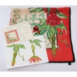 SCARLETT Alice - an original design silk scarf 'Outback Botanicals', 90 x 90cm, together with