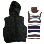 Prada - a ladies black sleeveless hooded puffa jacket, Art.298065, size 8/10, length 50cm,
