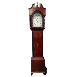 A mahogany longcase clock, J & T Farr, Bristol - the painted dial set out in Roman numerals