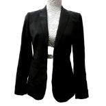 Burberry - a ladies black single breasted jacket, size 8/10, length 65cm, together with a fawn