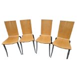 Philippe STARK (b. 1949) - a set of four satin birch and chrome Olly Tango chairs.