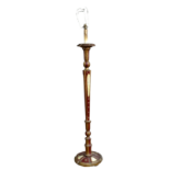 A 20th century Italian Baroque style painted standard lamp - red with foliage and gilt decoration,