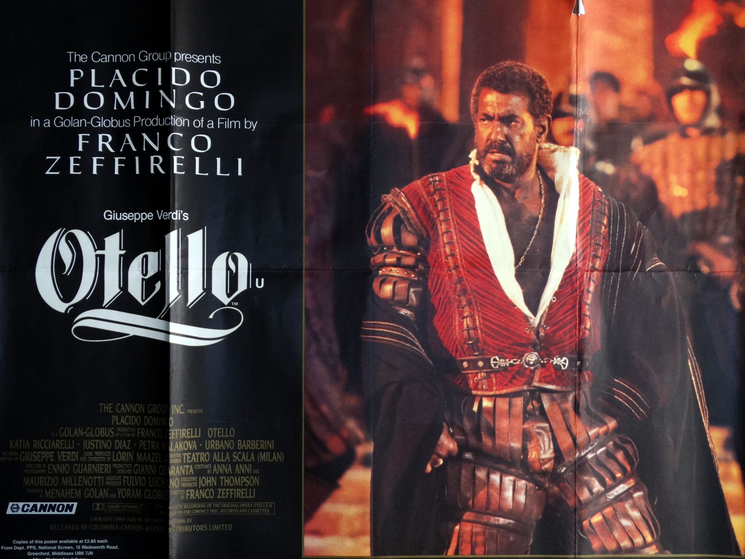 An original UK Quad film poster - 'Othello', 764 x 1014mm.