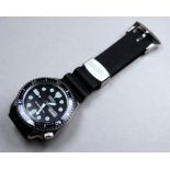 Seiko Divers 200m Automatic wristwatch - model 6309-7290, stainless steel case and rubber strap.