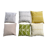 Four Orlia Kiely cushions - linear stem design of a variety of colourways together with two