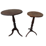A 19th century mahogany wine table - the associated circular top on turned supports and downswept