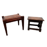 A 17th century style joint stool - the rectangular top above square and turned legs joined by