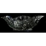 A large impressive cut glass vase - of thistle form, height 36cm, together with a pressed glass