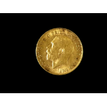 A George V half sovereign 1911.