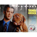 An original UK Quad film poster - 'Turner & Hooch', 764 x 1014mm.