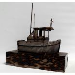 WHITTLE Kerry - a steel model of a fishing boat, inscribed 'Kerry 04' to underside, width 40.3cm,