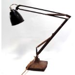 A Herbert Terry Anglepoise desk lamp - black finish on a square base.