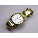 A Michel Herbelin Paris gentlemans manual wind wristwatch - gold plated case and expanding strap,