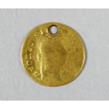 A George III Third guinea 1797, drilled, weight 2.6g.
