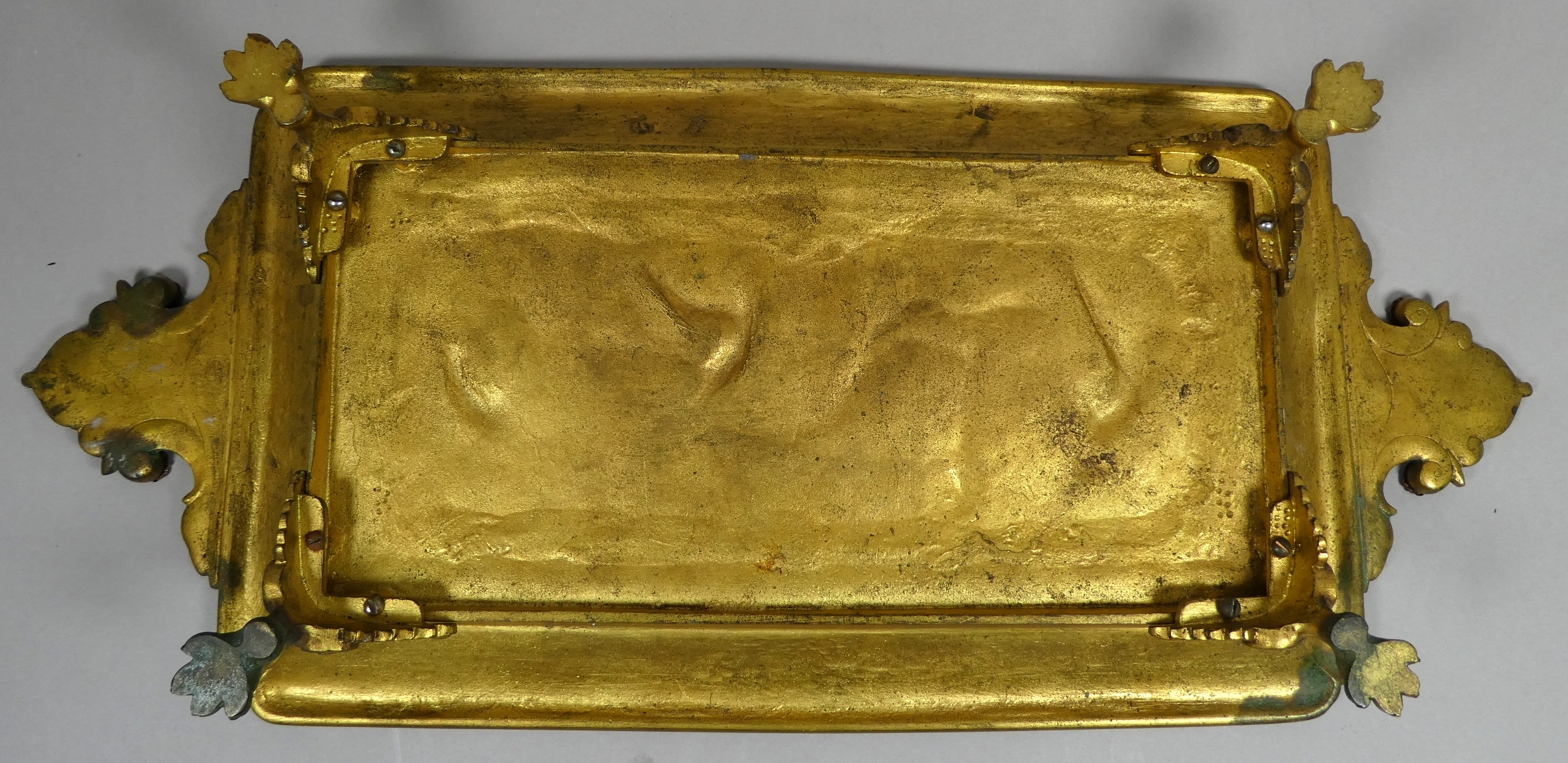 A late 19th century gilt bronze classical tray - decorated with a classical scene, signed E. Robert, - Image 5 of 6