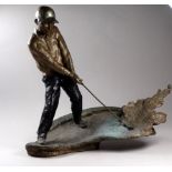 Mark HOPKINS (American b. 1963) Bunker Shot Bronze Signed and with limited edition number to