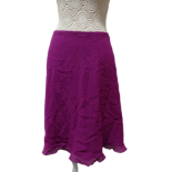 Chanel - a ladies magenta silk skirt with frill detail to hem, length 58cm, size 12/14, together
