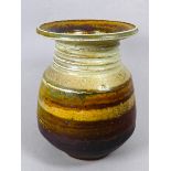 A Mary Rich studio pottery vase - of baluster form and with flared neck, impressed potter's mark