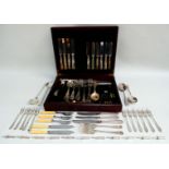 A 20th century canteen of silver plated flatware - mixed services, mostly Kings pattern.