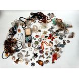 A quantity of costume jewellery - including some silver filigree items.