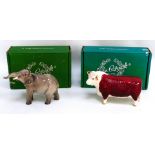 Beswick Champion of Champions - prize Hereford bull, height 11cm, together with a Beswick