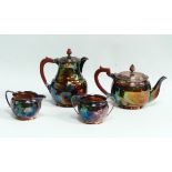 A silver plated five piece tea service - comprising teapot, hot water jug, sucrier, milk jug and