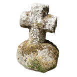 An old weathered Cornish granite gable-end cross - height 46cm.