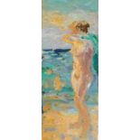 # John HARVEY (20th Century British School) Standing Nude Oil on board Signed lower left Framed